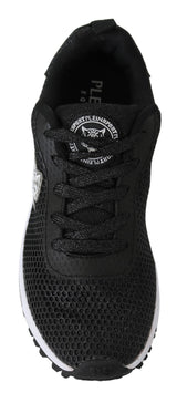 Plein Sport Black Polyester Gretel Sneakers Shoes