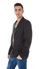 Calvin Klein Elegant Gray Woolen Jacket Classic Style