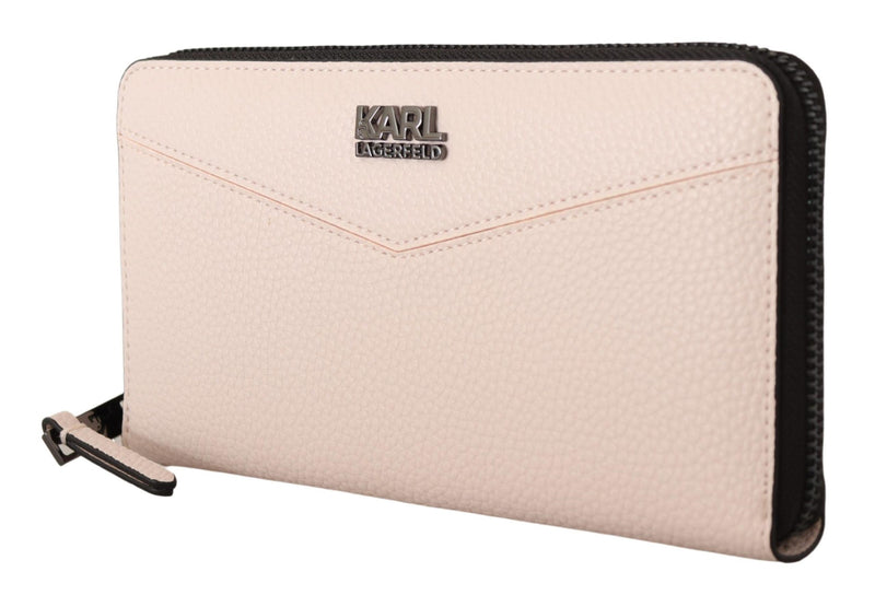 Karl Lagerfeld Elegant Mauve Leather Wallet - Secure & Stylish