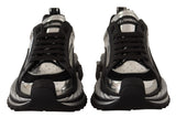 Dolce & Gabbana Elegant Super King Leather Sneakers - Silver & Black