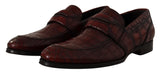 Dolce & Gabbana Exotic Croc Leather Bordeaux Loafers