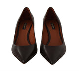 Dolce & Gabbana Elegant Brown Leather Heels Pumps