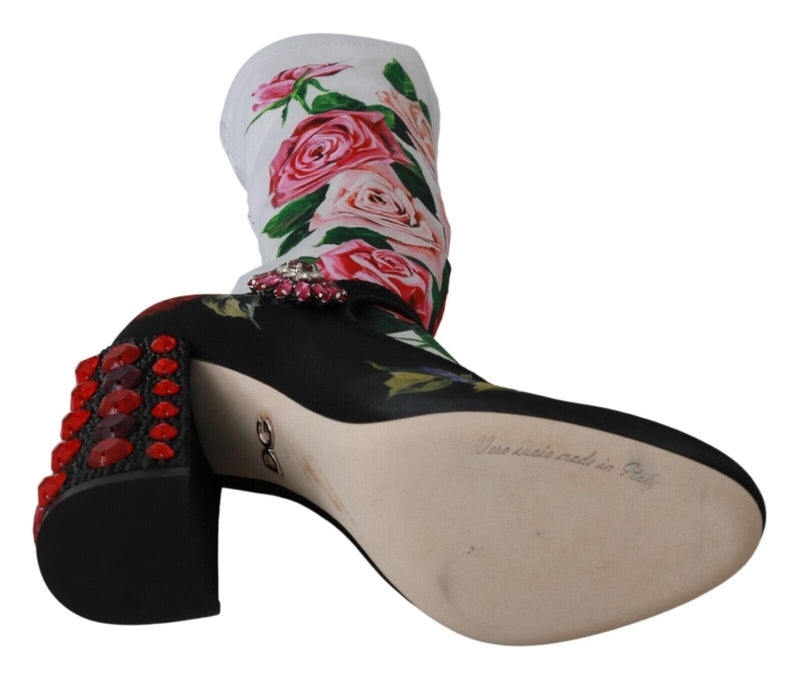 Dolce & Gabbana Floral Embellished Socks Boots