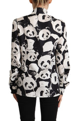 Dolce & Gabbana Chic Panda Print Silk Blouse