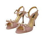 Dolce & Gabbana Elegant Silk Blend Pink Ankle Strap Heels