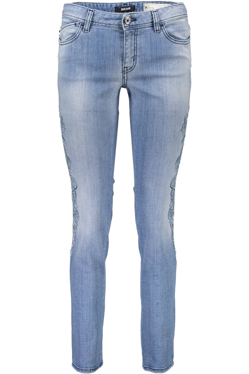 Just Cavalli Chic Light Blue Embroidered Denim