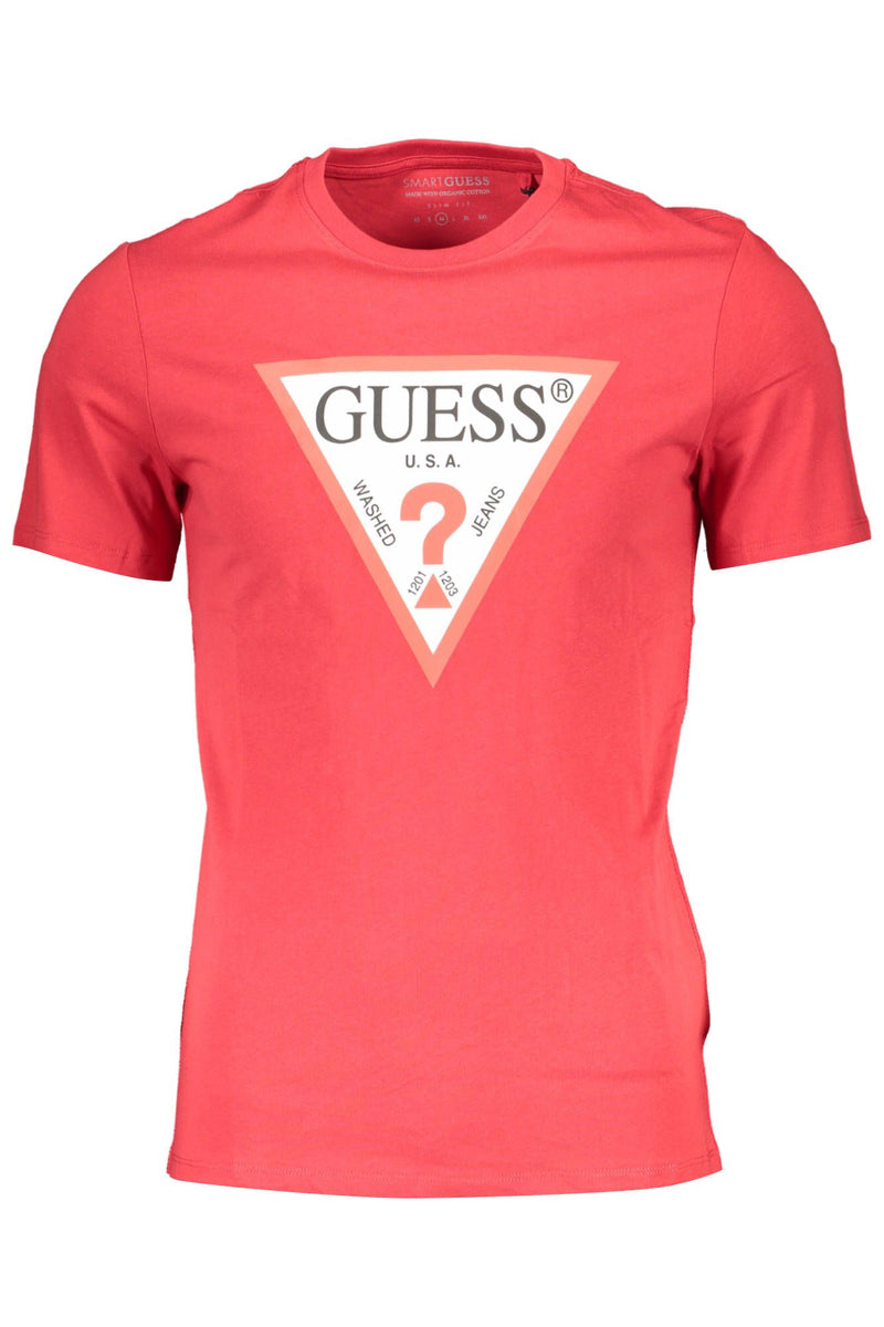 Guess Jeans Red Cotton Men T-Shirt