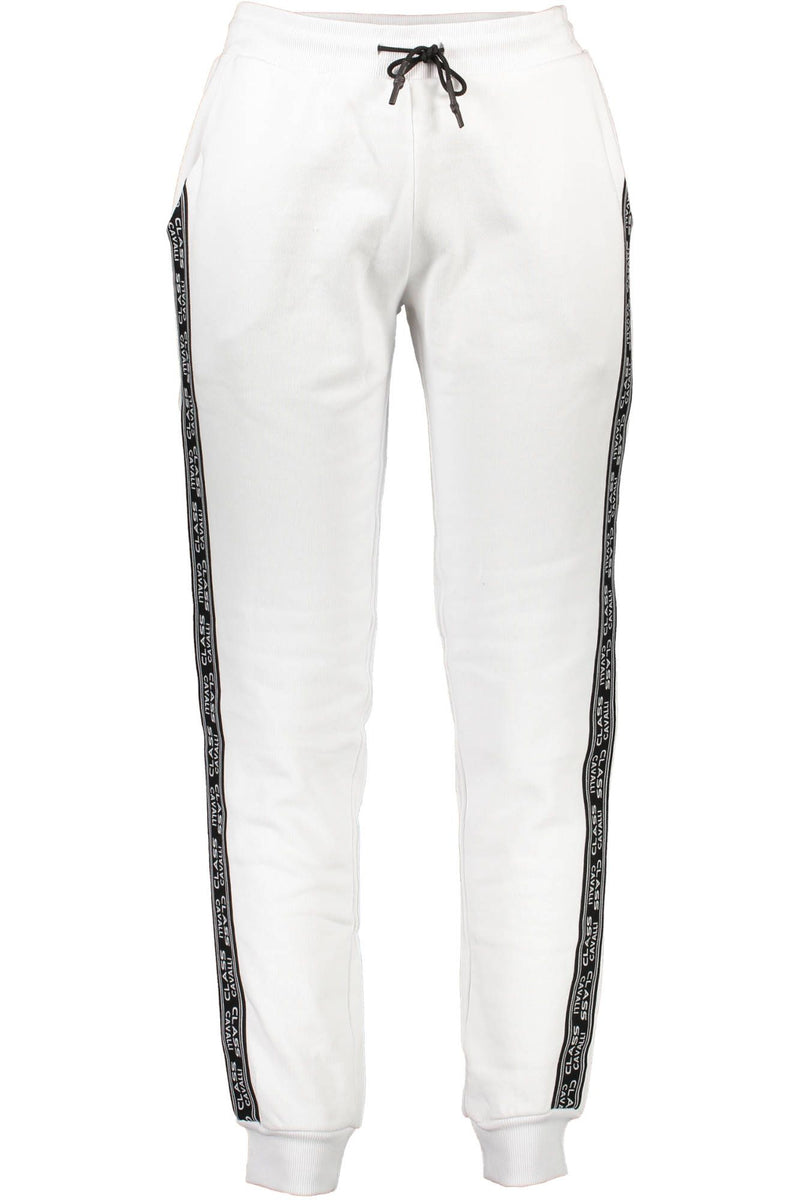 Cavalli Class White Cotton Men Sports Trouser