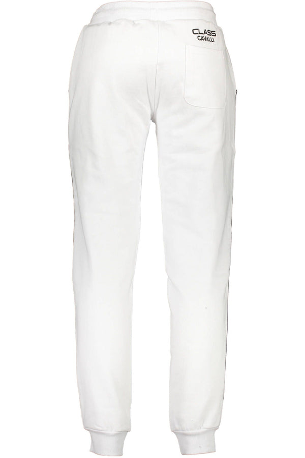 Cavalli Class White Cotton Men Sports Trouser