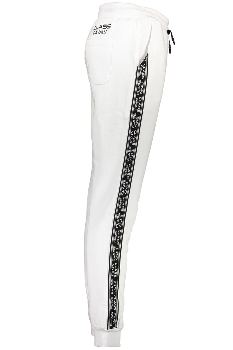 Cavalli Class White Cotton Men Sports Trouser