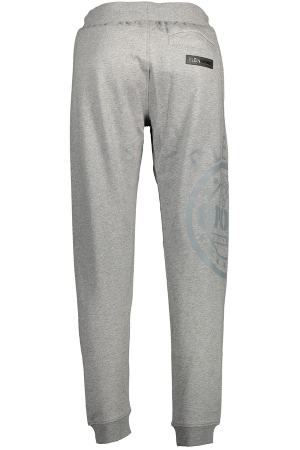 Plein Sport Gray Cotton Men Sports Trouser