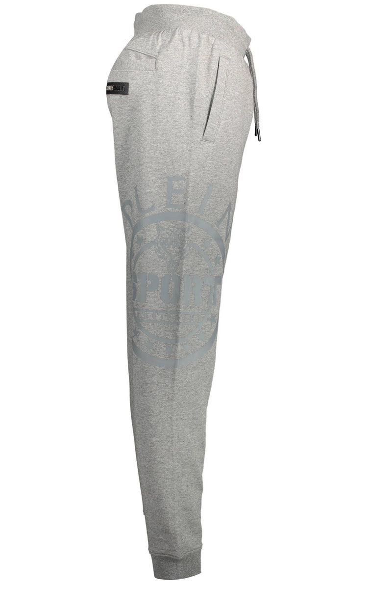 Plein Sport Gray Cotton Men Sports Trouser