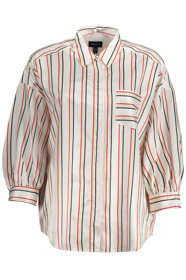 Gant Elegant Long-Sleeved White Viscose Shirt