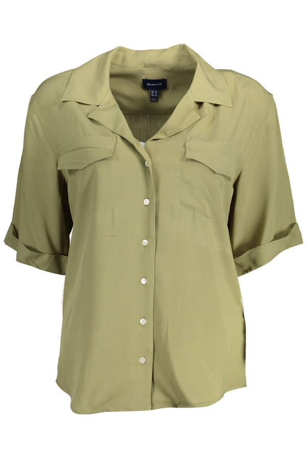 Gant Chic Green Short-Sleeved Viscose Shirt