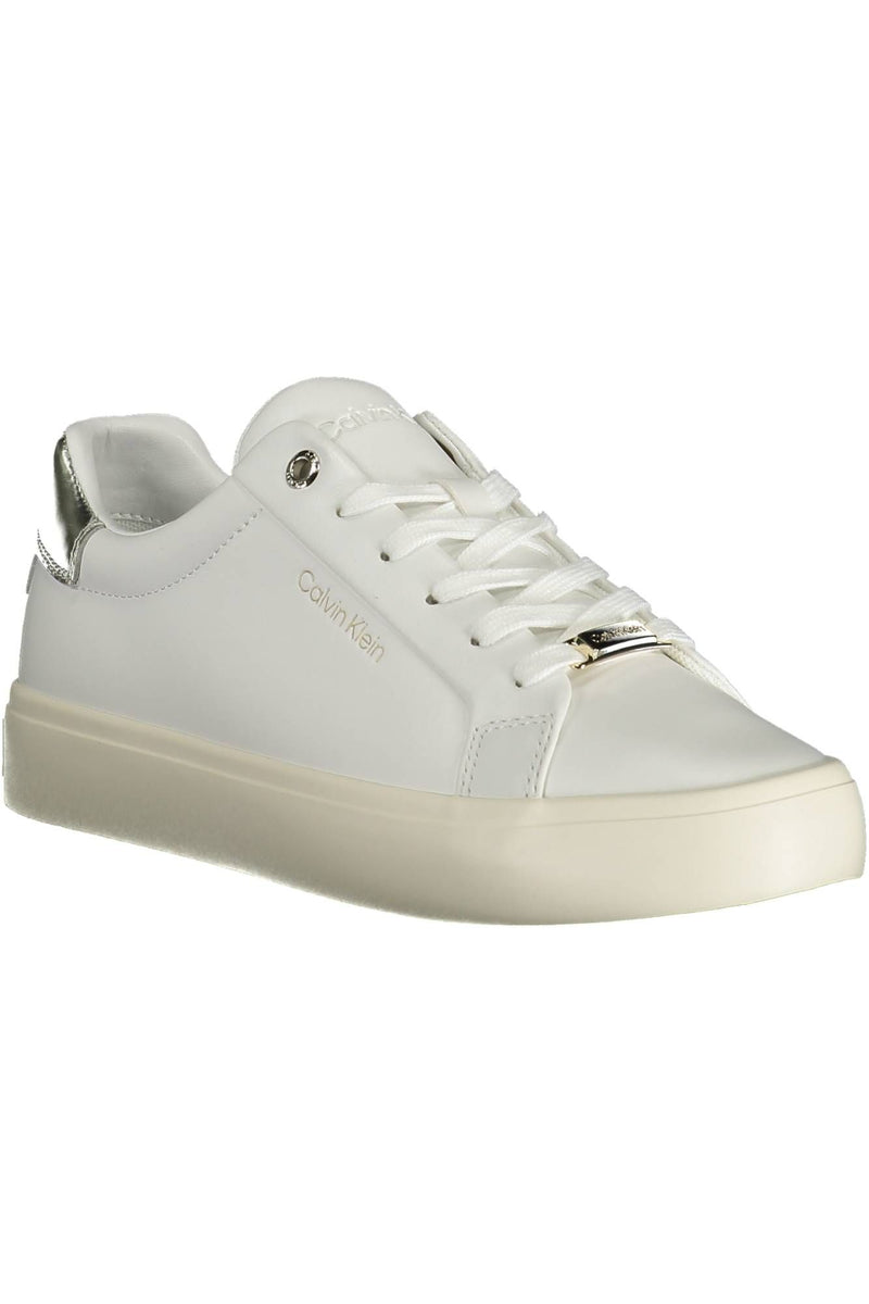 Calvin Klein Elegant White Contrast Lace-Up Sneakers