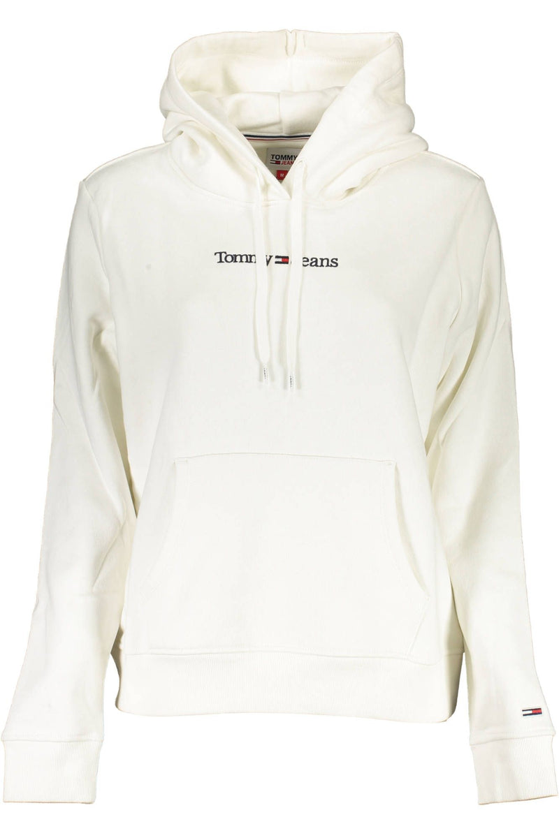 Tommy Hilfiger Chic White Hooded Sweatshirt with Central Pocket