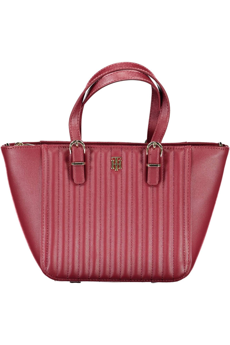 Tommy Hilfiger Chic Red Polyurethane Handbag with Logo Detail