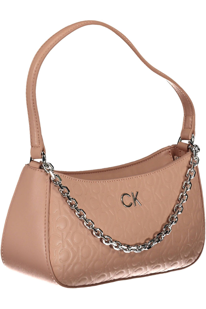 Calvin Klein Chic Pink Chain Handle Bag with Contrasting Details