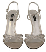 Dolce & Gabbana Crystal-Embellished Silk Blend Heels