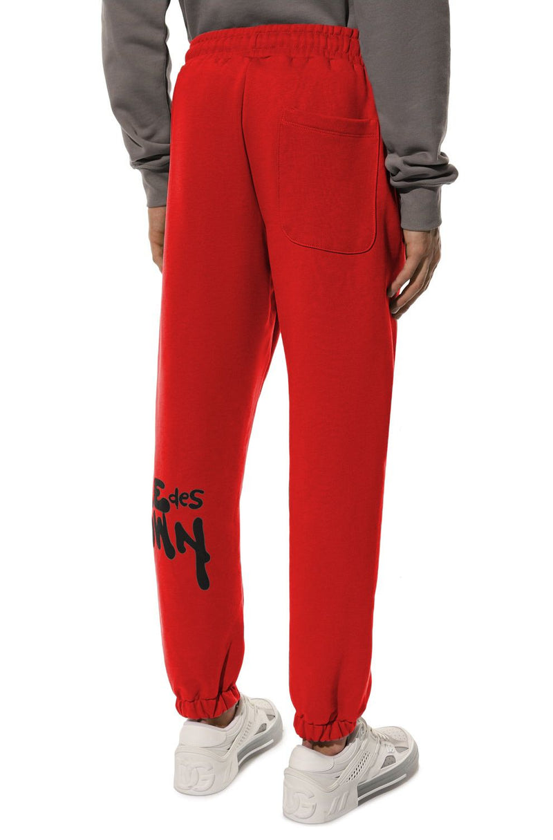 Comme Des Fuckdown Chic Pink Cotton Sweatpants With Bold Side Logo