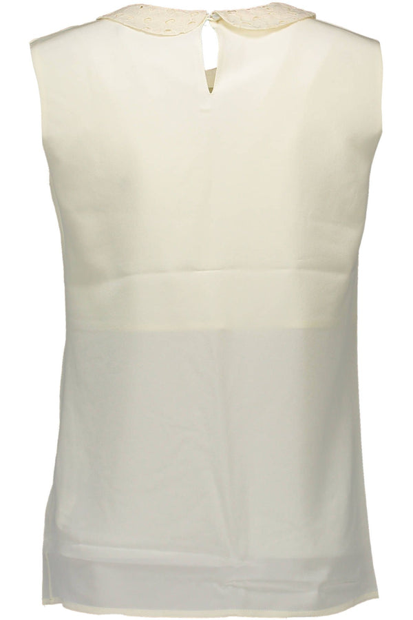 Gant Elegant Silk Tank with Removable Collar in White