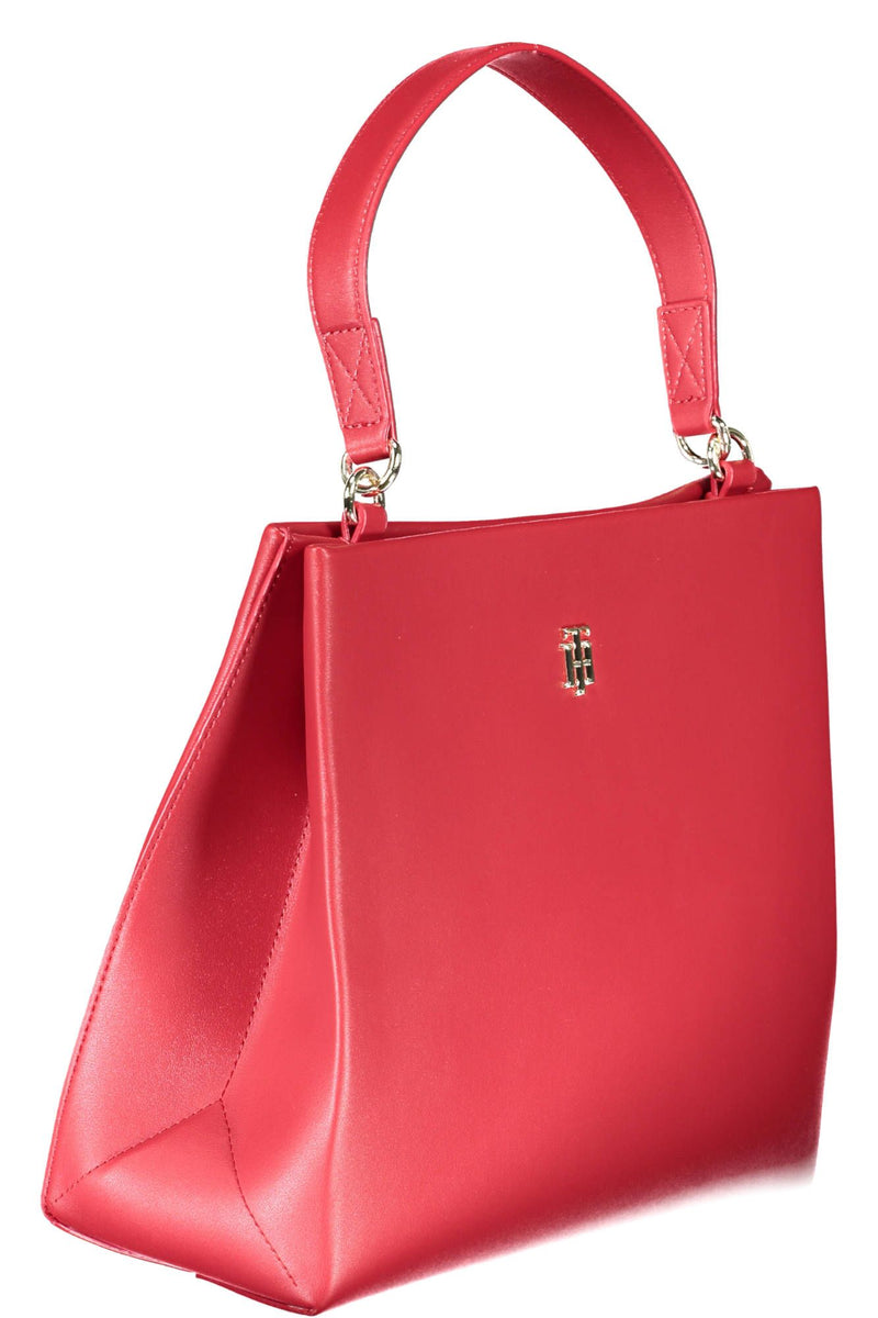 Tommy Hilfiger Chic Red Polyurethane Handbag with Logo Detail