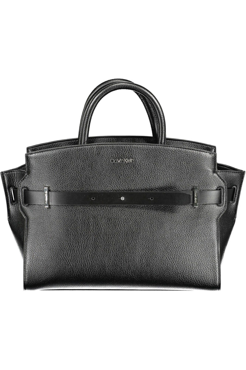 Calvin Klein Chic Black Handbag with Contrasting Details