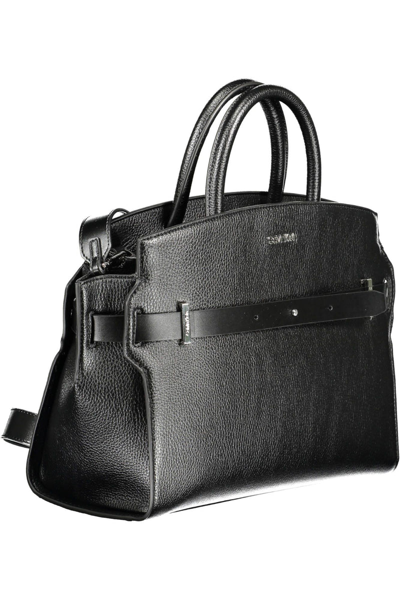 Calvin Klein Chic Black Handbag with Contrasting Details