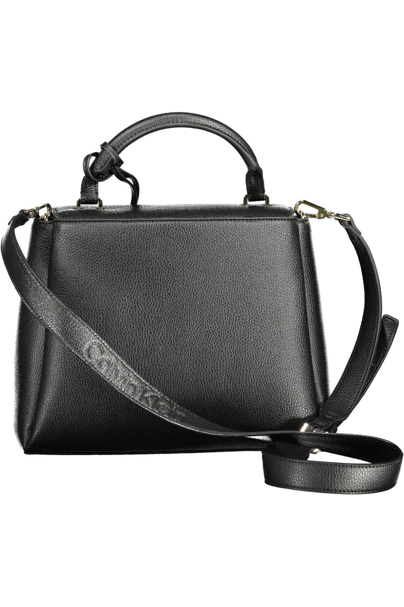 Calvin Klein Elegant Black Shoulder Bag with Magnetic Closure