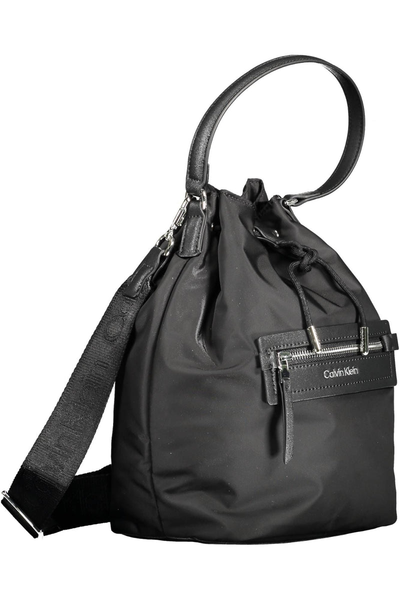 Calvin Klein Elegant Black Bucket Bag with Contrasting Details