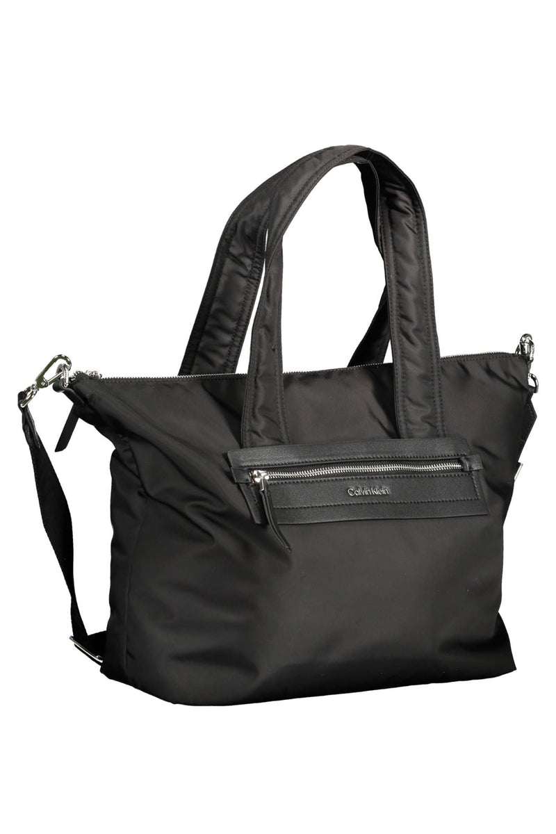 Calvin Klein Elegant Black Shoulder Bag with Contrasting Details