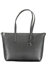 Calvin Klein Elegant Black Shoulder Bag with Zip Closure