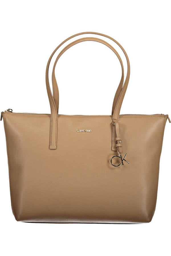 Calvin Klein Beige Polyester Women Handbag