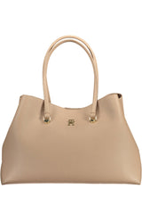 Tommy Hilfiger Beige Polyester Women Handbag