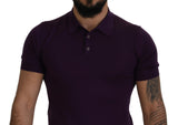 Dolce & Gabbana Elegant Purple Cashmere Polo T-Shirt