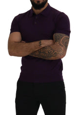 Dolce & Gabbana Elegant Purple Cashmere Polo T-Shirt