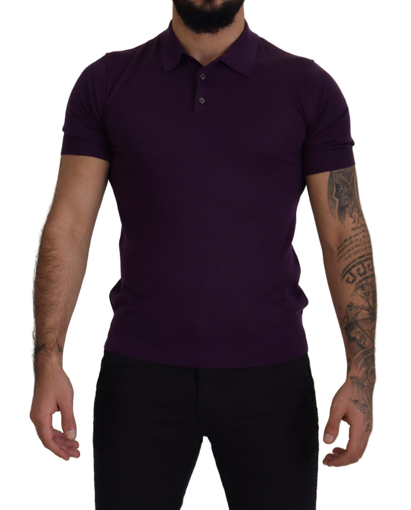 Dolce & Gabbana Elegant Purple Cashmere Polo T-Shirt