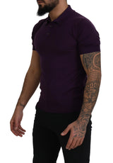 Dolce & Gabbana Elegant Purple Cashmere Polo T-Shirt