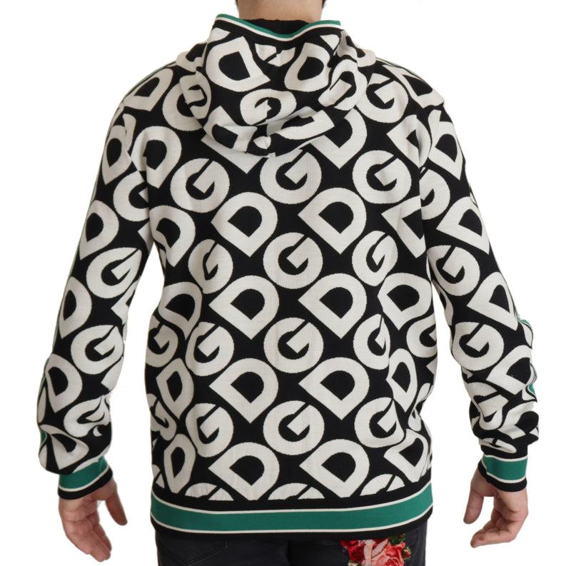 Dolce & Gabbana Logo Mania Zip Hooded Wool Sweater