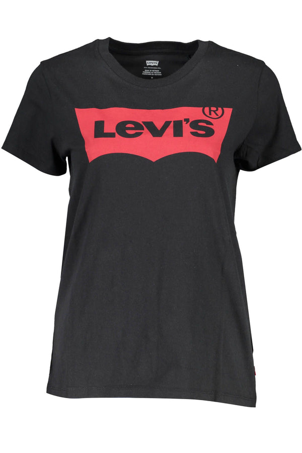 Levi's Chic Black Cotton Tee with Iconic Print