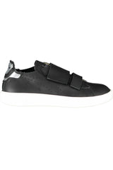 Diadora Sleek Black Leather Sneakers with Contrast Details