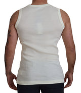 Dolce & Gabbana Sleeveless Henley Wool Blend T-Shirt