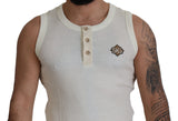 Dolce & Gabbana Sleeveless Henley Wool Blend T-Shirt