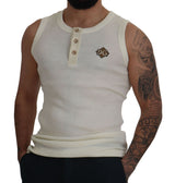 Dolce & Gabbana Sleeveless Henley Wool Blend T-Shirt