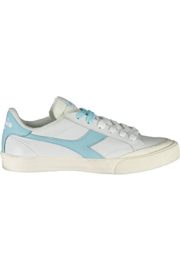 Diadora Chic White Lace-Up Sneakers with Contrasting Details