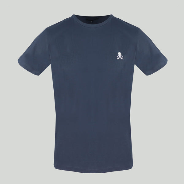 Philipp Plein Navy Blue Embroidered Logo Tee