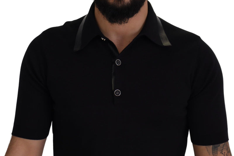 Dolce & Gabbana Elegant Black Silk Blend Polo T-Shirt