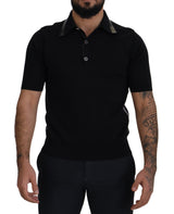 Dolce & Gabbana Elegant Black Silk Blend Polo T-Shirt