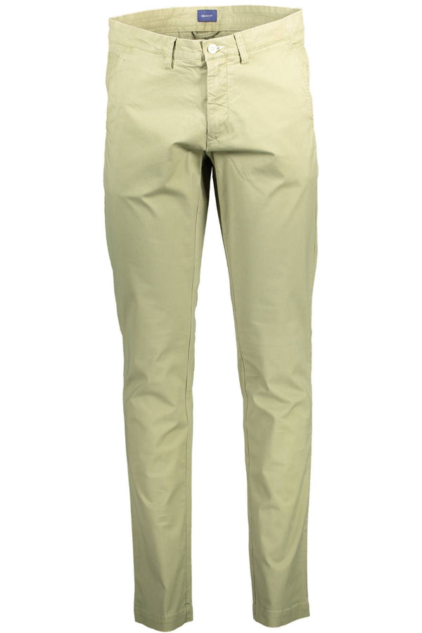 Gant Green Cotton Men Slim Pant