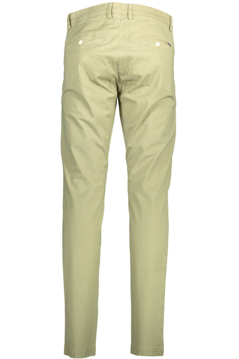 Gant Green Cotton Men Slim Pant